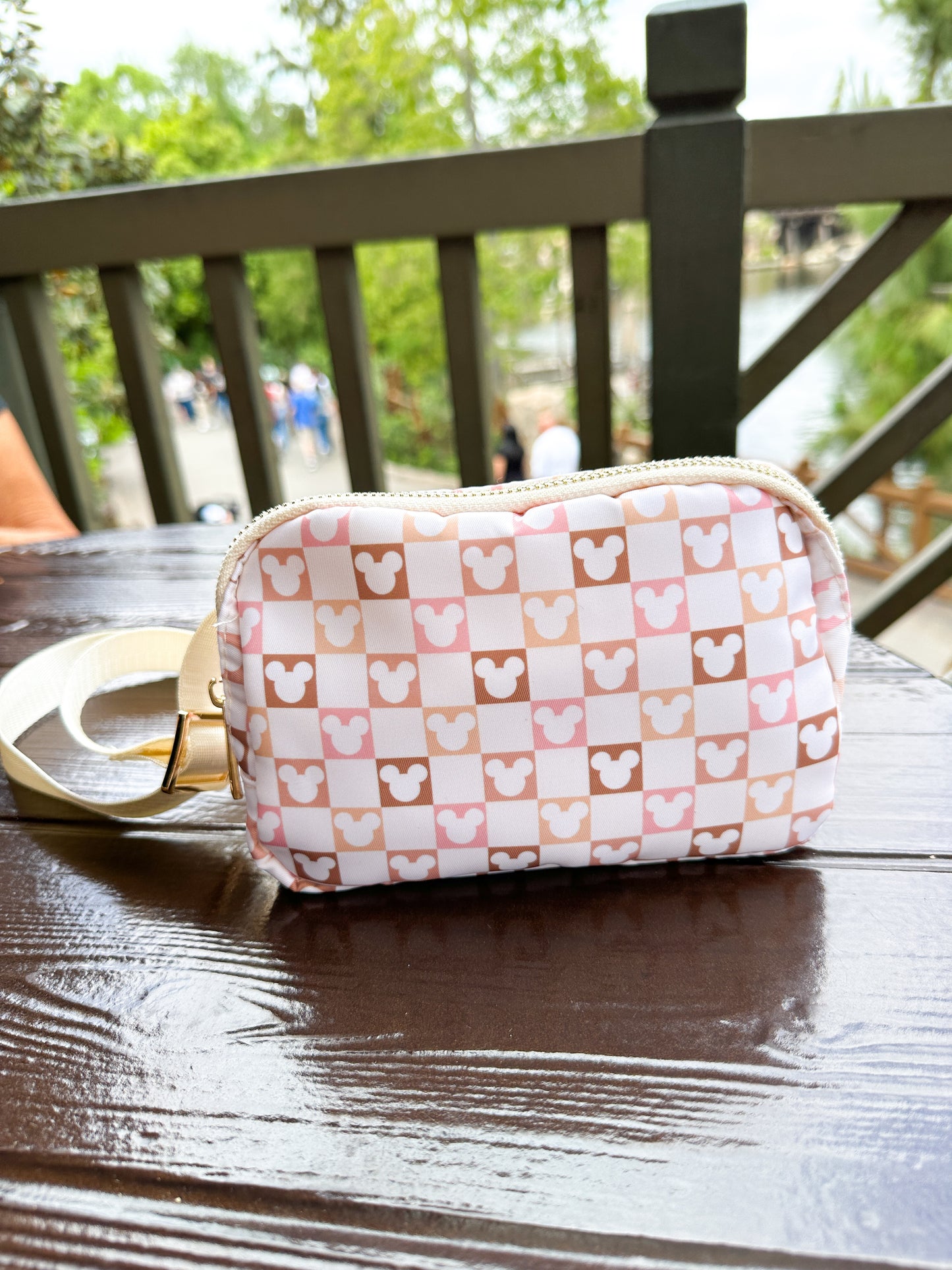 Neutral Checkered Belt Bag