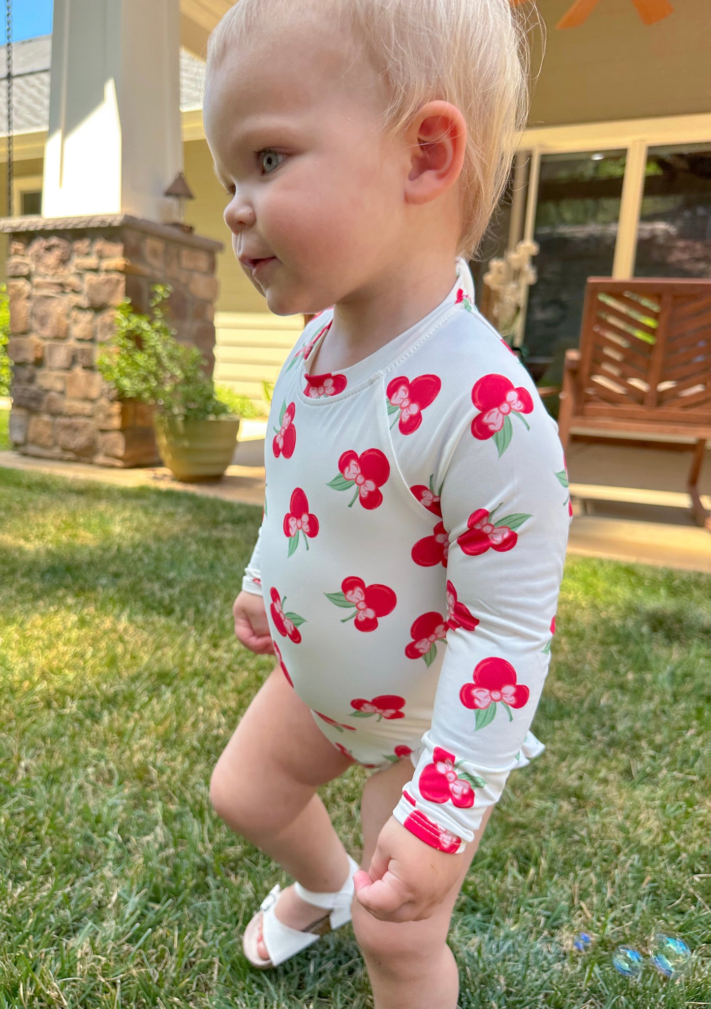 Cherry Pop One Piece Rashguard Swimsuit