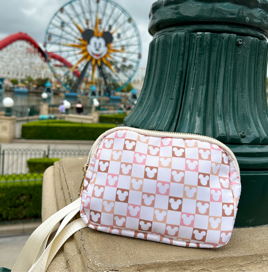 Neutral Checkered Belt Bag