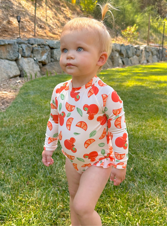 Clementine One Piece Rashguard Swimsuit