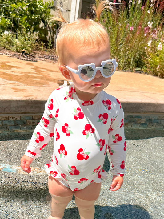 Cherry Pop One Piece Rashguard Swimsuit