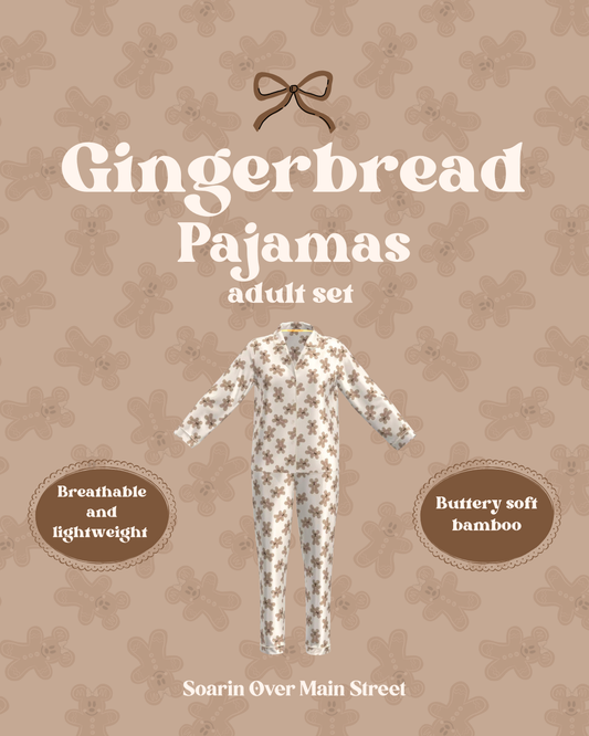 (PRE-ORDER) Adult Gingerbread Pajama Set