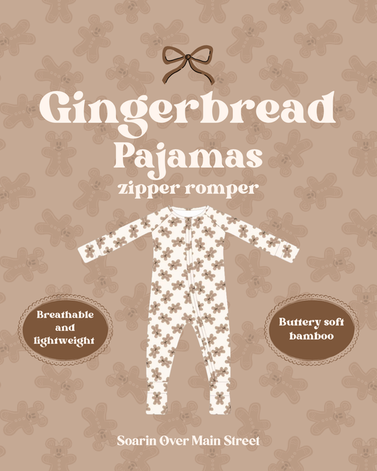 (PRE-ORDER) Gingerbread Zipper Romper