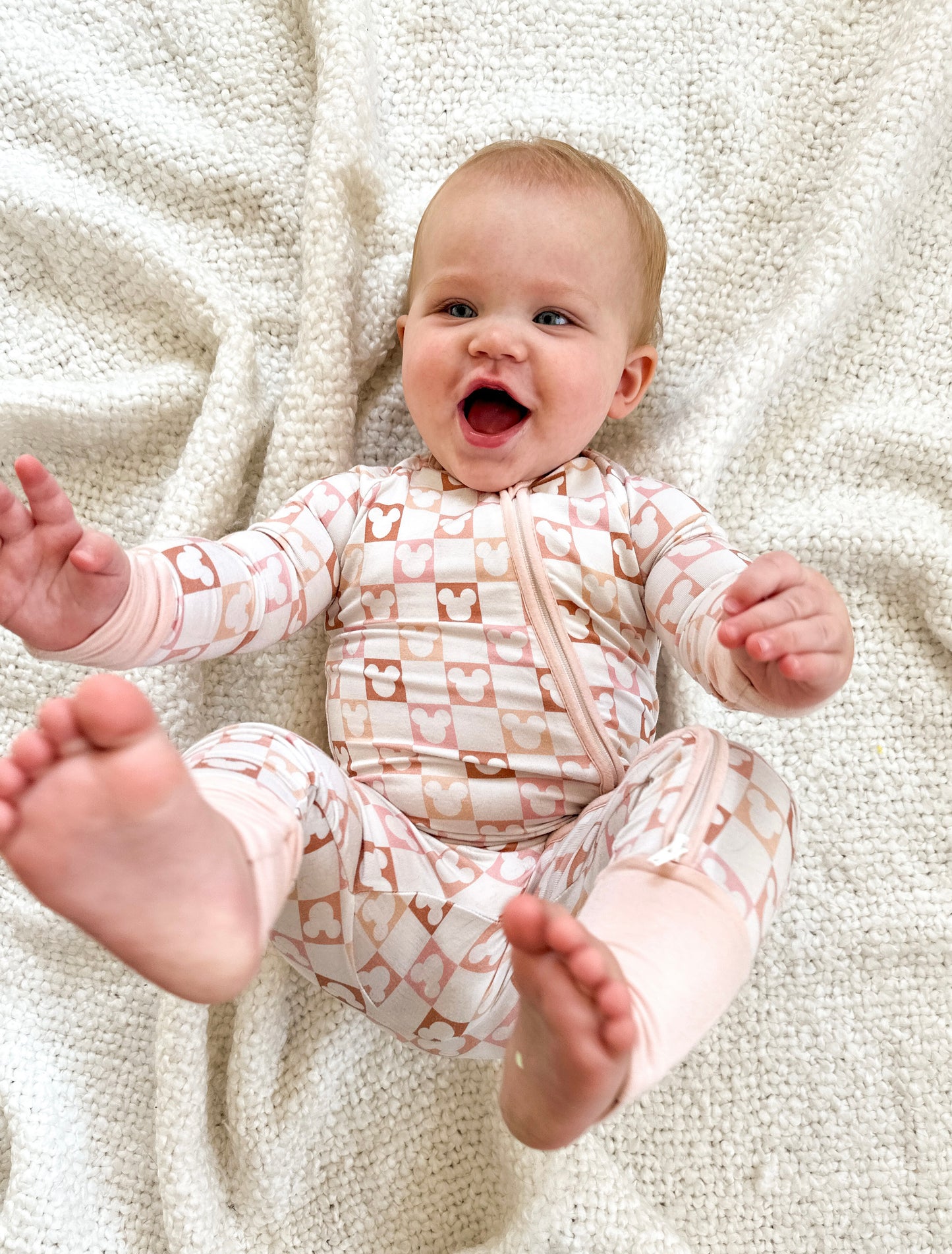 Neutral Checkered Zipper Romper!