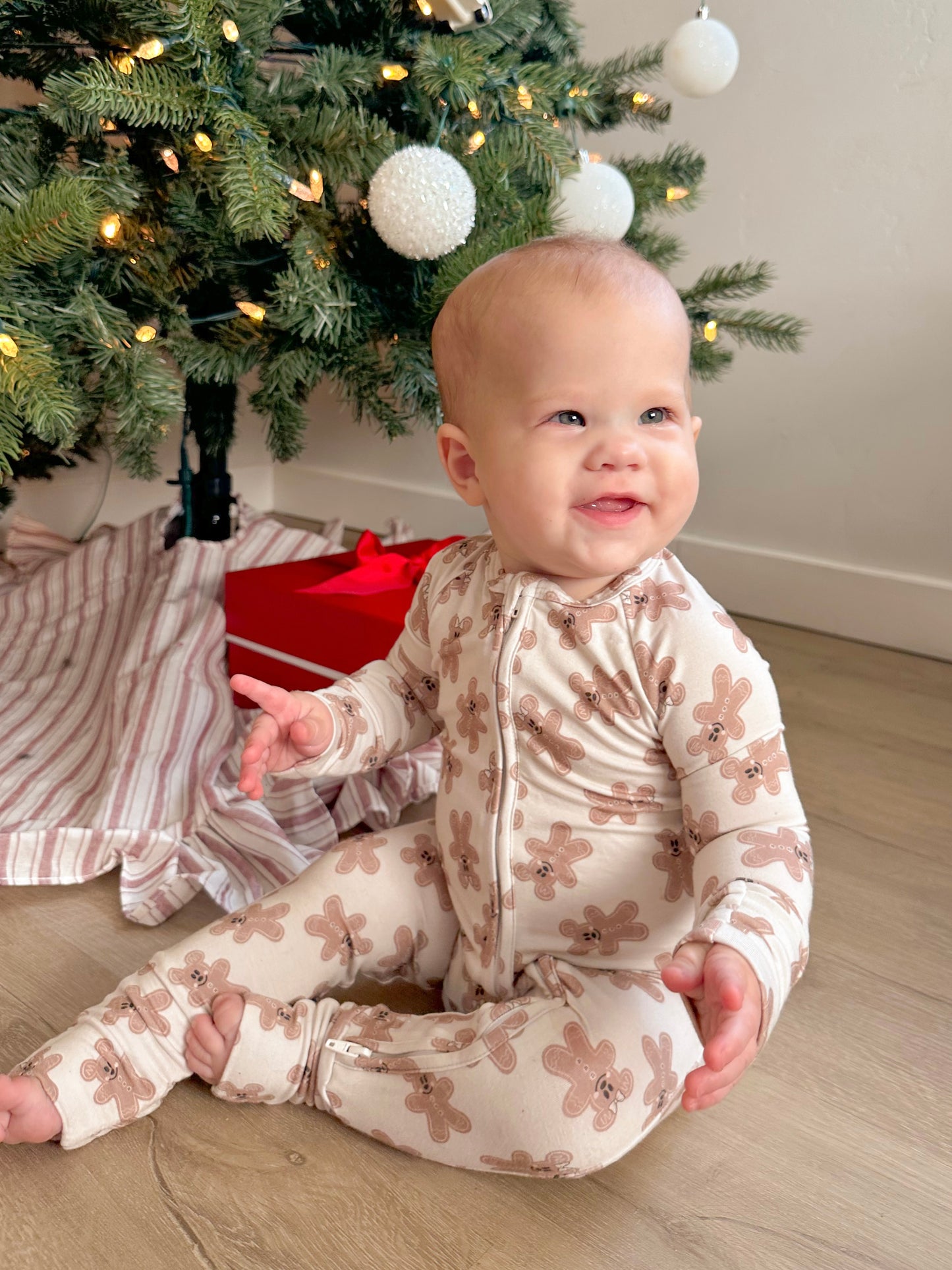 Gingerbread Zipper Romper
