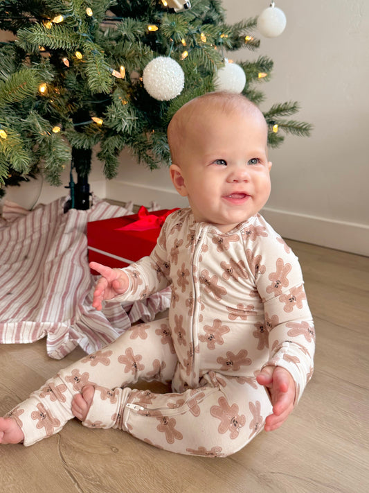 Gingerbread Zipper Romper