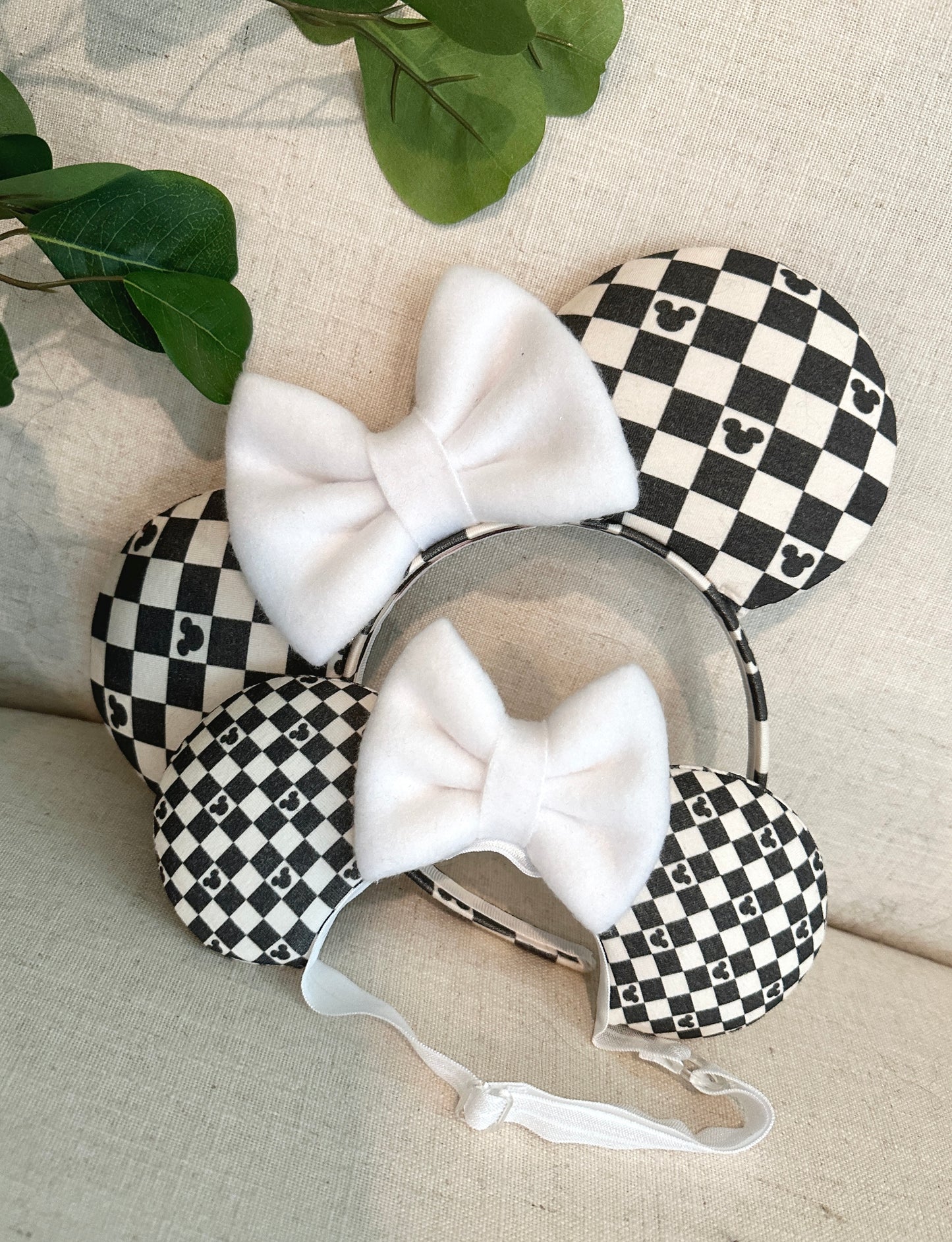 Baby/Child Checkered Mick Mouse Ears!