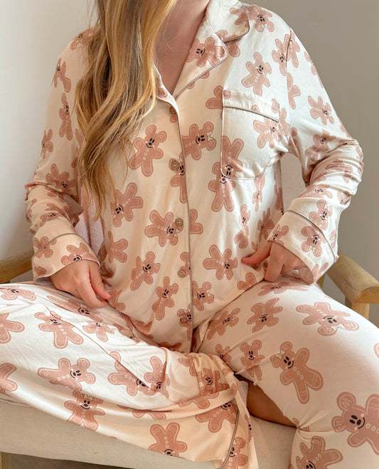 (PRE-ORDER) Adult Gingerbread Pajama Set