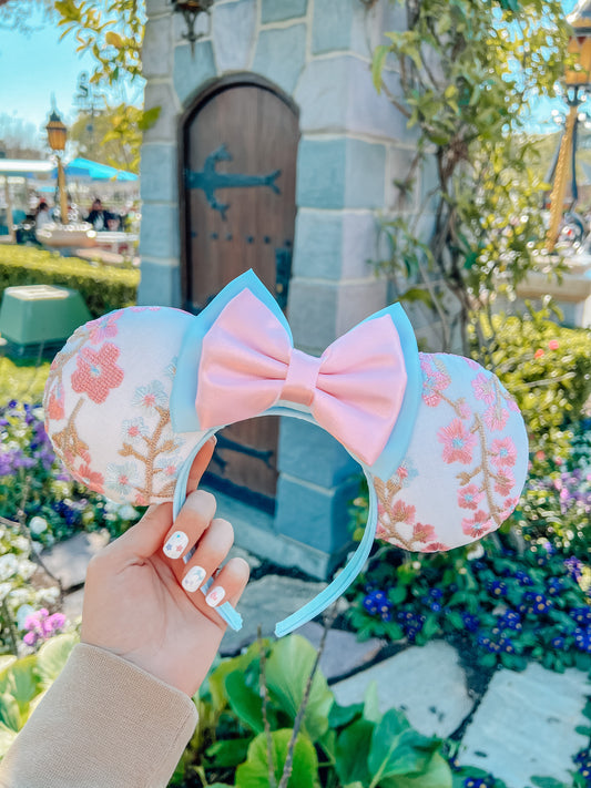 Pink and Blue Floral Mouse Ears!
