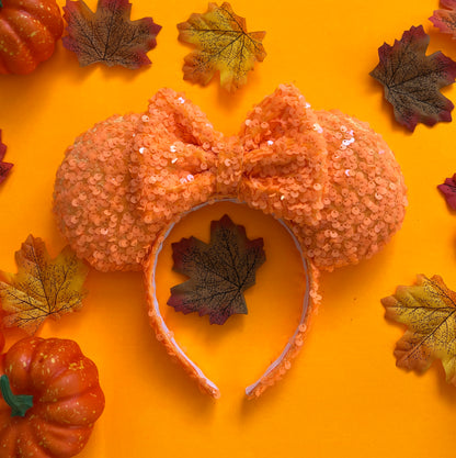 Tangerine Sequin Mouse Ears!