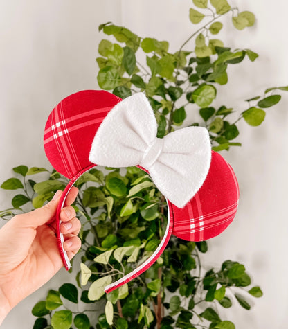 Winter Berry Plaid Mouse Ears!