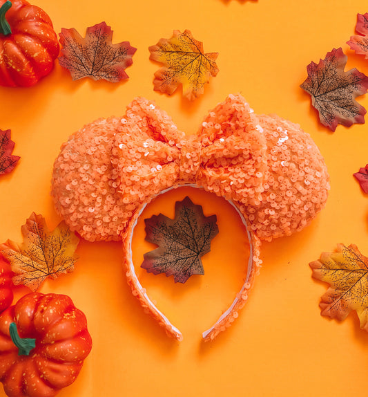 Tangerine Sequin Mouse Ears!