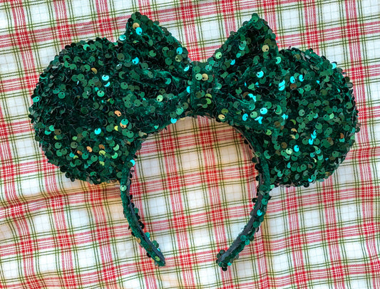 Forest Green Sequin Mouse Ears!