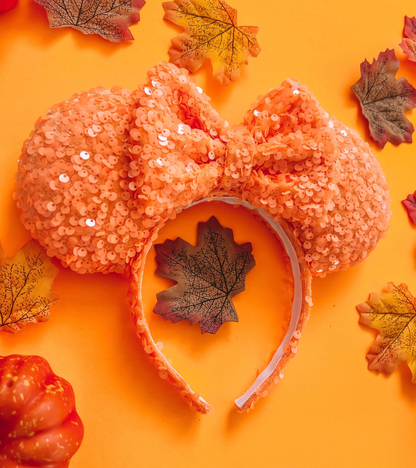 Tangerine Sequin Mouse Ears!